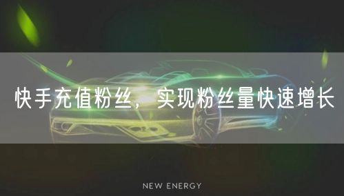 快手充值粉丝，实现粉丝量快速增长