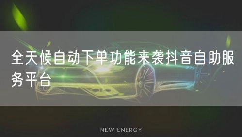 全天候自动下单功能来袭抖音自助服务平台