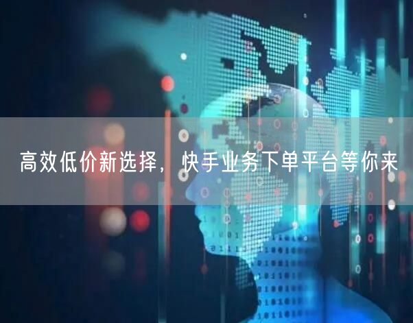 高效低价新选择，快手业务下单平台等你来