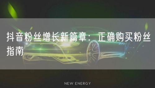 抖音粉丝增长新篇章：正确购买粉丝指南