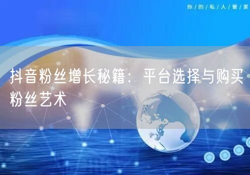 抖音粉丝增长秘籍：平台选择与购买粉丝艺术